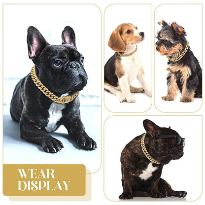  Diamond  Collar Walking Metal Chain Collar with Design Secure Buckle, Pet Cat diamond Collar Jewelry Accessories